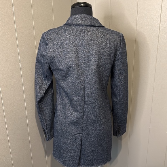 Banana Republic women’s 2 Wool Blend Gray Double Knit Blazer Jacket - Picture 4 of 7